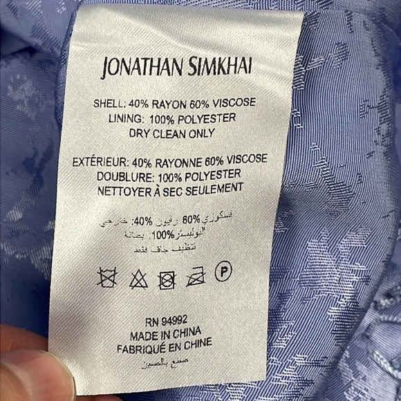 NWT Jonathan Simkhai Vivian Jacquard Mini Dress Long Sleeve Fringe Periwinkle 2 - Picture 13 of 13